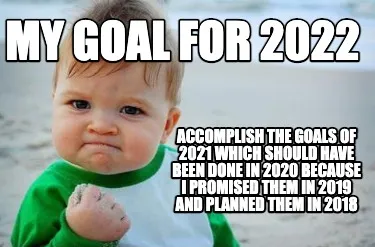 My goal for 2022 accomplish the goals of 2021 which should have been done in 202