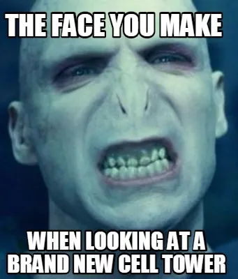 Funny the face you make when looking at a brand new cell tower