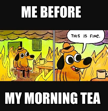 Funny Me before My morning tea