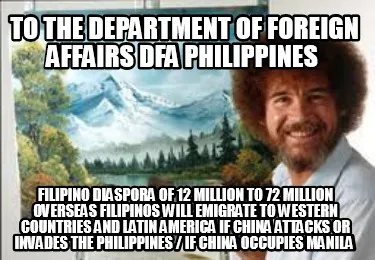 To The Department Of Foreign Affairs Dfa Philippines Filipino Diaspora Of 12 Mil