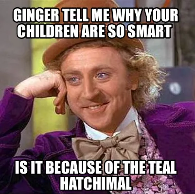 Funny Ginger tell me why your children are so smart Is it because of the teal hatchim