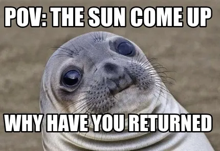 Funny POV: the sun come up why have you returned