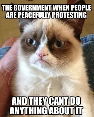 Funny The government when people are peacefully protesting And they cant do anything a