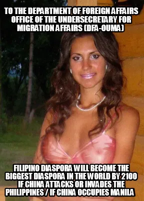 To The Department of Foreign Affairs Office of the Undersecretary for Migration