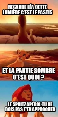 Funny regarde léa cette lumière c'est le pastis le spritz apérol tu ne dois pas t'e