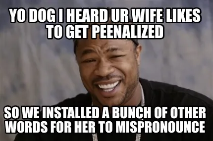 Funny Yo dog I heard ur wife likes to get peenalized So we installed a bunch of other