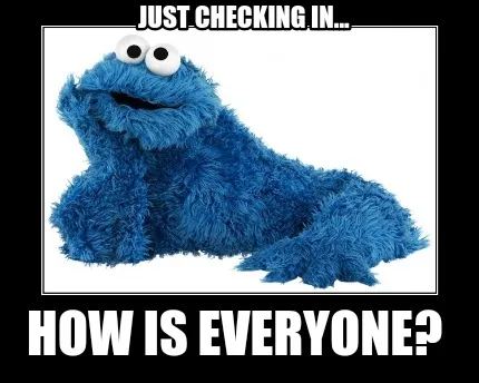 Funny Just checking in... How is everyone?