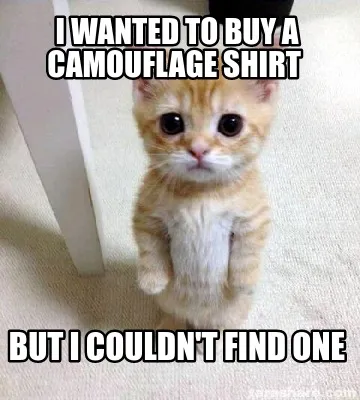 I wanted to buy a camouflage shirt But i couldn't find one