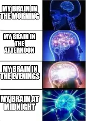 My Brain in the Morning My Brain in the afternoon My Brain in the Evenings My Br