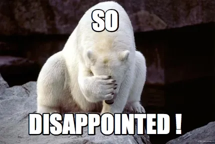 SO DISAPPOINTED !