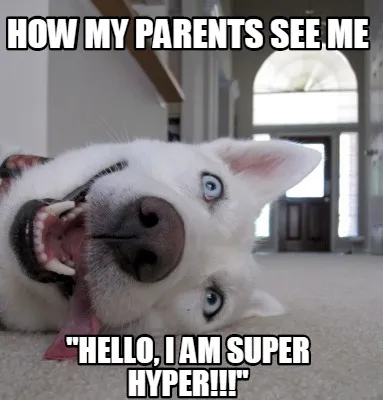 Funny How my parents see me "Hello, I am super hyper!!!"