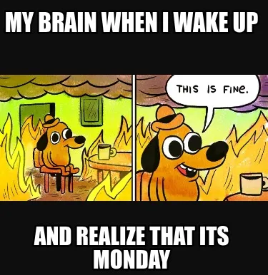 My brain when I wake up And realize that its monday