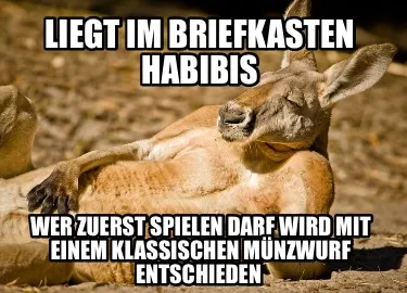 Funny Liegt im Briefkasten Habibis Wer zuerst spielen darf wird mit einem klassischen