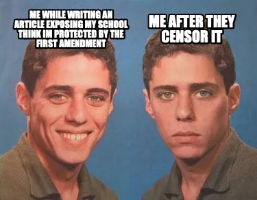 ME WHILE WRITING AN ARTICLE EXPOSING MY SCHOOL THINK IM PROTECTED BY THE FIRST A