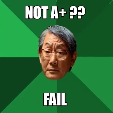 Funny not A+ ?? FAIL