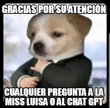 Funny Gracias por su atención Cualquier pregunta a la miss luisa o al chat gpt