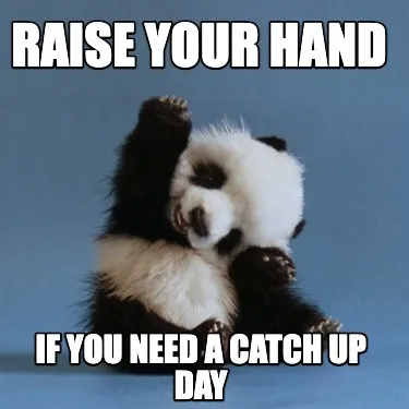 Funny Raise your hand if you need a catch up day
