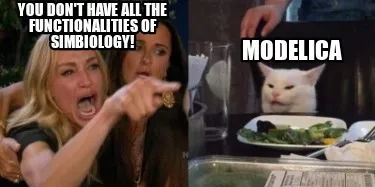 You don't have all the functionalities of simbiology! modelica