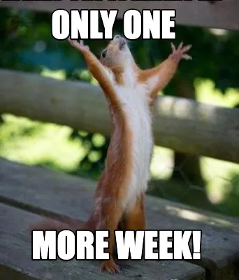 ONLY ONE MORE WEEK!