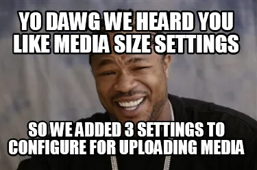 Funny Yo Dawg we heard you like media size settings so we added 3 settings to configur