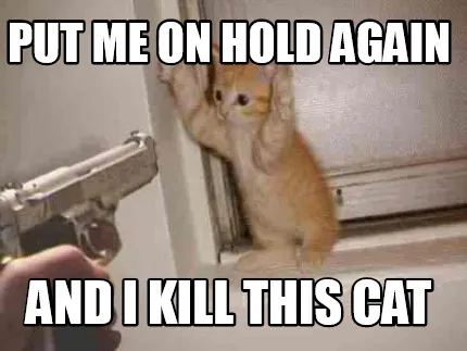 Funny Put me on hold again and I kill this cat