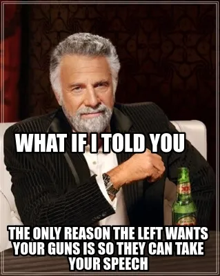 Funny What if i told you the only reason the left wants your guns is so they can take