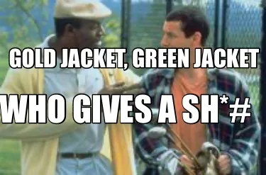 Funny Gold jacket, green jacket Who gives a sh*#