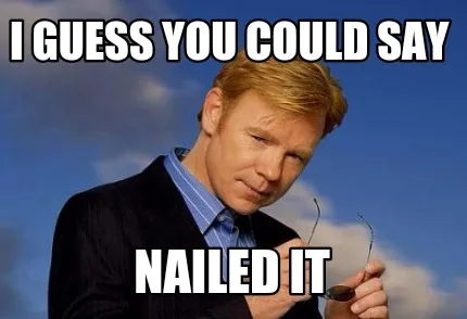 Funny I guess you could say Nailed it