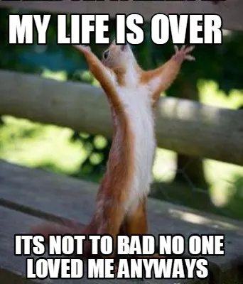 My life is over Its not to bad no one loved me anyways