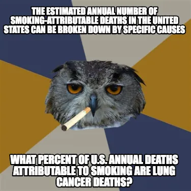 Funny The estimated annual number of smoking-attributable deaths in the United States