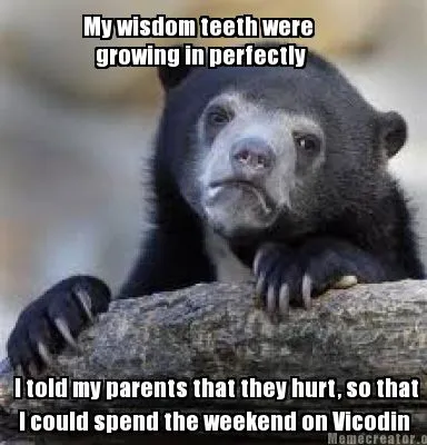 My wisdom teeth were I told my parents that they hurt, so that I could spend th