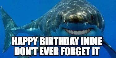 Funny happy birthday indie don't ever forget it
