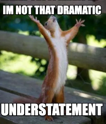 Funny im not that dramatic understatement