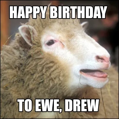 Funny Happy birthday To ewe, drew