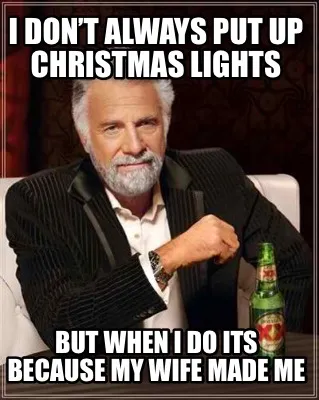 I don’t always put up Christmas lights But when I do its because my wife made