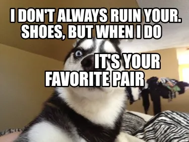 I don't always ruin your. shoes, but when I do