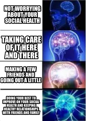 Funny Not worrying about your social health Doing your best to improve on your social