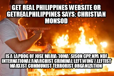 Funny Get Real Philippines Website or getrealphilippines says: Christian Monsod is a L