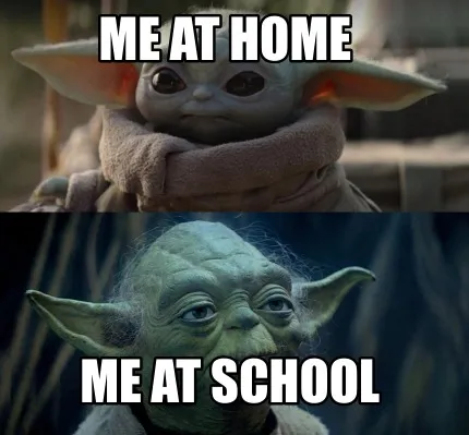Funny me at home me at school