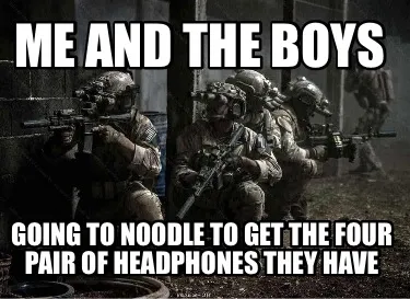 Funny Me and the Boys Going to Noodle to get the four pair of headphones they have
