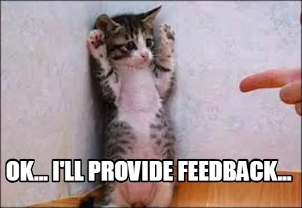 Funny OK... I'll provide feedback...