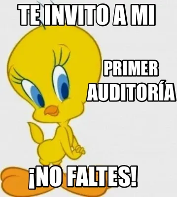 Te invito a mi Primer Auditoría ¡No faltes!