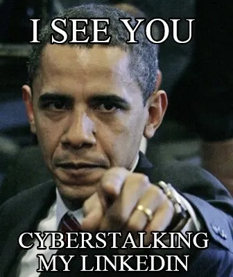 I see you Cyberstalking my LinkedIn