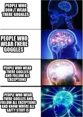 People who don´t wear there goggles People who wear there goggles People who