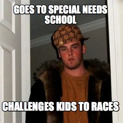 Funny Goes to special needs school Challenges kids to races