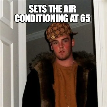 Sets the air conditioning at 65