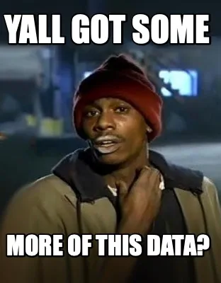 Yall got some more of this data?