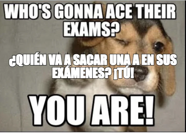 ¿QUIÉN VA A SACAR UNA A EN SUS EXÁMENES? ¡TÚ!