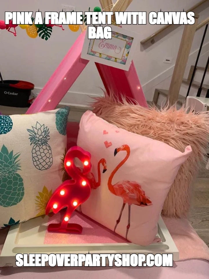 PINK A FRAME TENT WITH CANVAS BAG — SLEEPOVERPARTYSHOP.COM