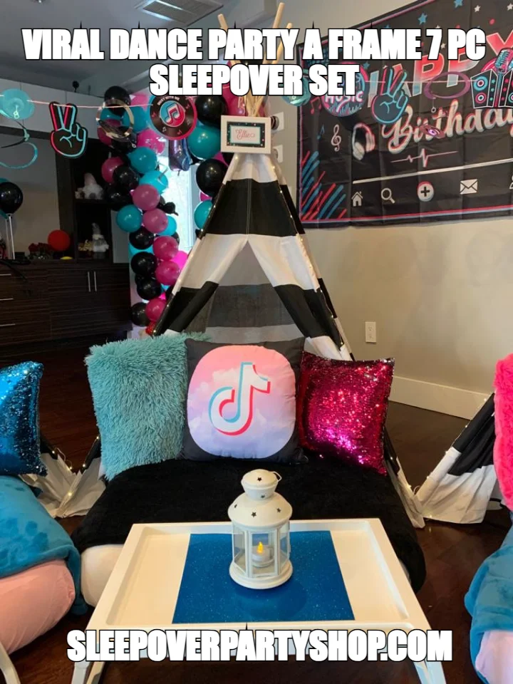 VIRAL DANCE PARTY A FRAME 7 PC SLEEPOVER SET — SLEEPOVERPARTYSHOP.COM
